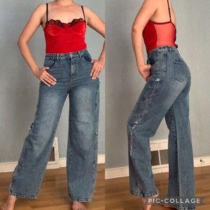 High waist wide leg jeans size M